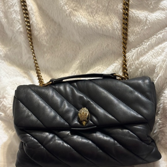 Elegant Black Quilted Leather Handbag Kurt Geiger - Picture 2 of 6